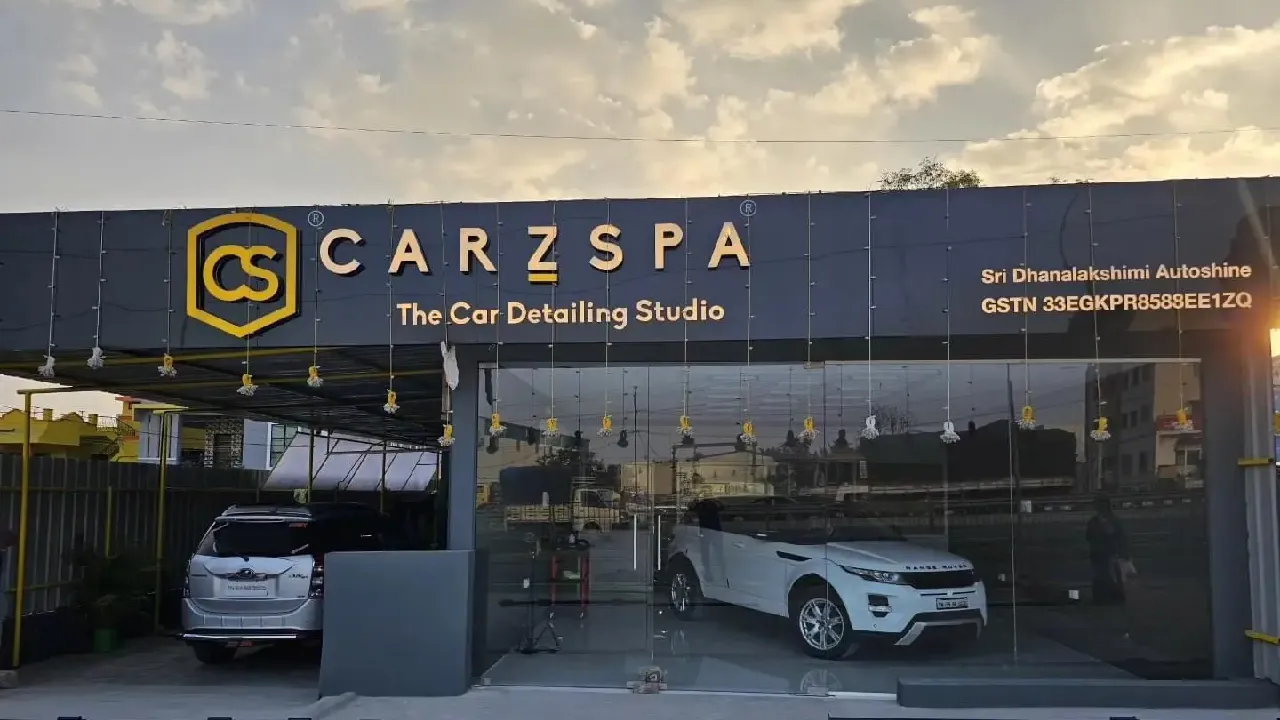 The shopfront of a CarzSpa Detailing Studio in Maharashtra